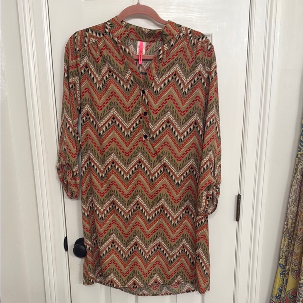 Chevron Pattern Tunic Top